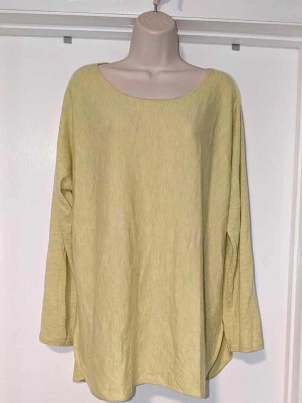Eileen Fisher 100% Cashmere Long Sleeve Top Yellow XL